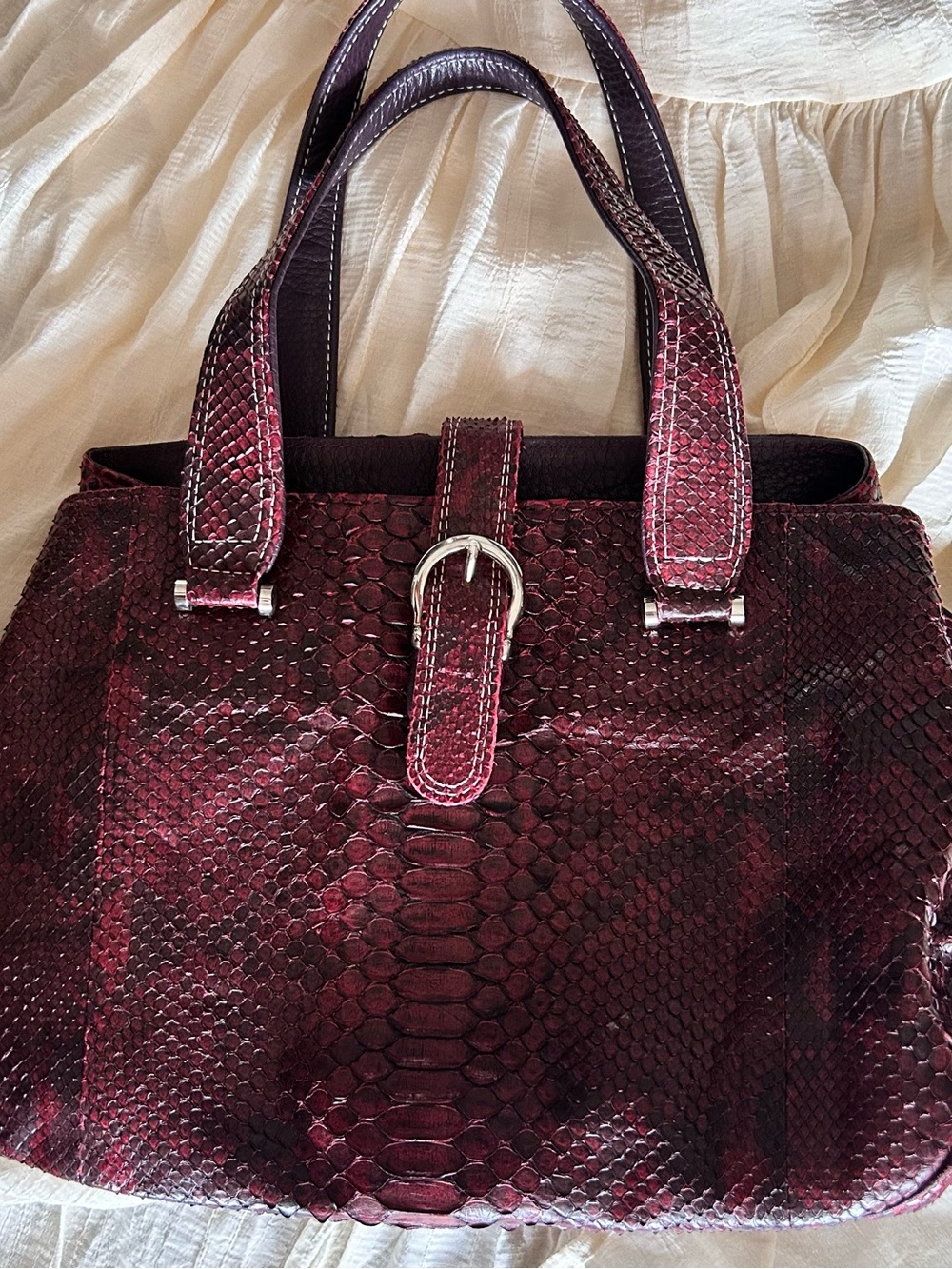 Leather burgundy vintage bag
